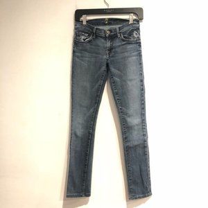 7 fam 7 for All Mankind Blue Roxanne Straight Leg Cut Size 26 #202